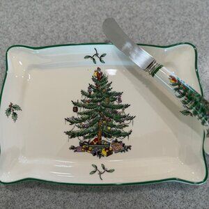 Spode Christmas Plate & Serving Knife